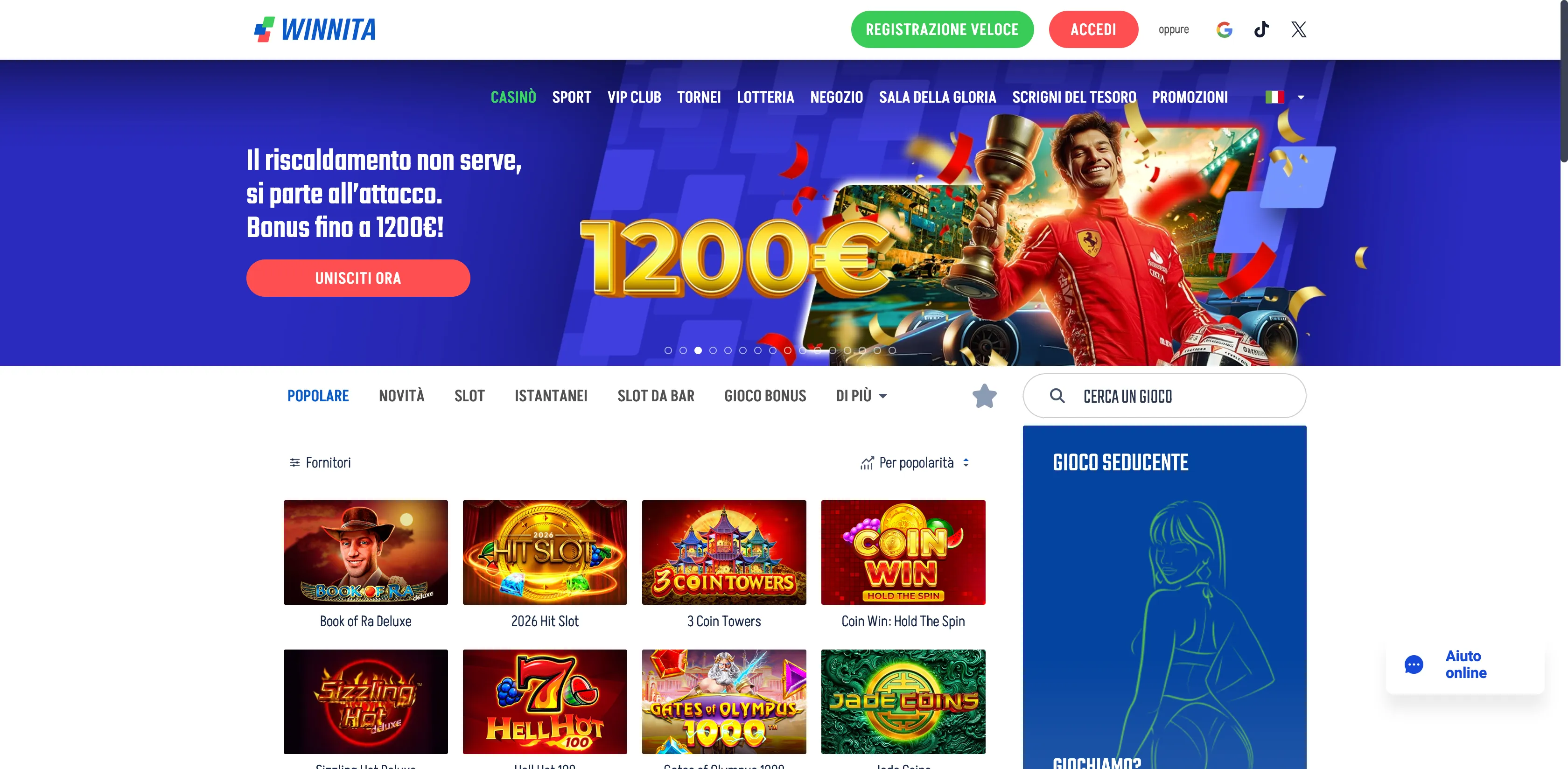 Winnita Casino Non AAMS Che Pagano Subito